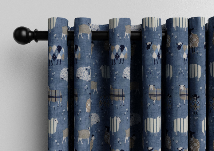 Baa Baa, Denim - Made to Measure Curtains - Image 12